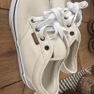 Vans Cream Canvas Sneakers Low-Top Casual
